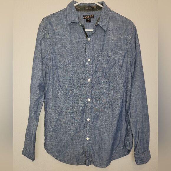 HELIX Men's Chambray Size Medium w/ Camo Accents - Picture 1 of 4